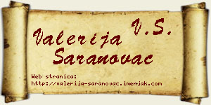 Valerija Saranovac vizit kartica